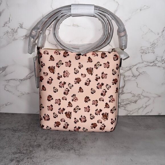 NWT ❤️ Coach Mini Rowan File Bag With Rose Print - Picture 2 of 6